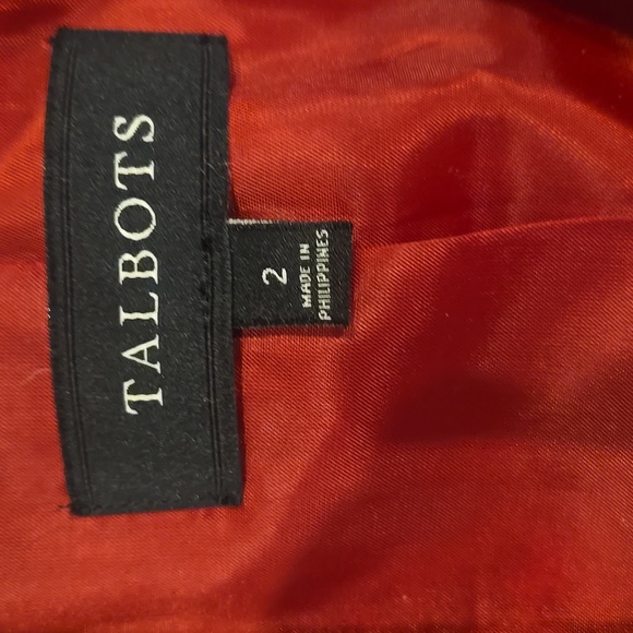 Talbot's Red/White Houndstooth Wool Blend Fully Lined Moto Jacket - Picture 2 of 9